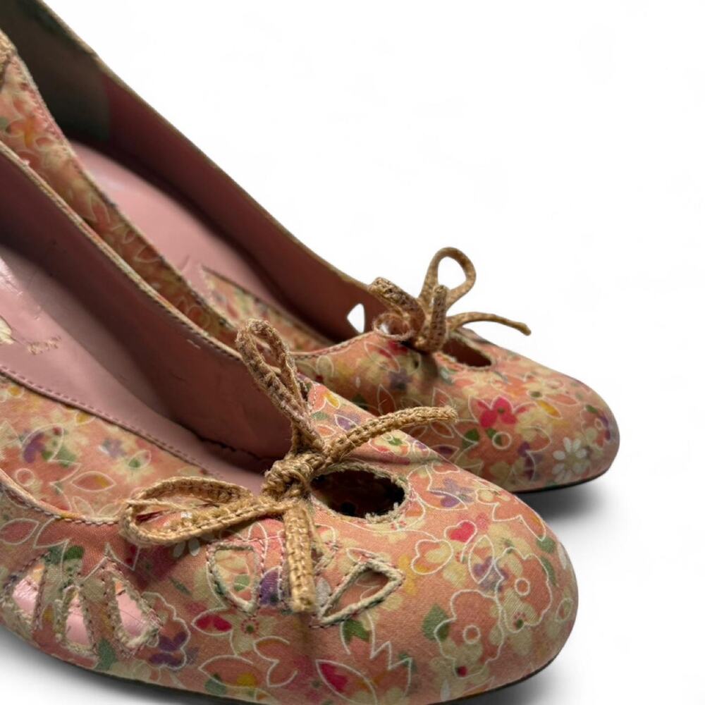 Kenzie Y2K Coquette Doll Fairy core Pink Patterned Closed Toe Pump Heel size 8.5 - Picture 2 of 8